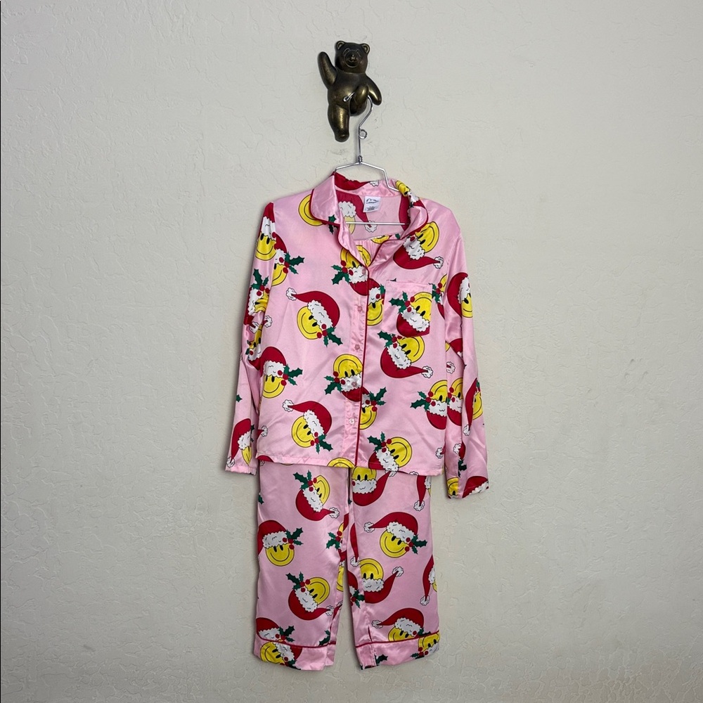 5 for $25 🌈Art Class Pink happy face Christmas Pajama 2 piece girls size XL16